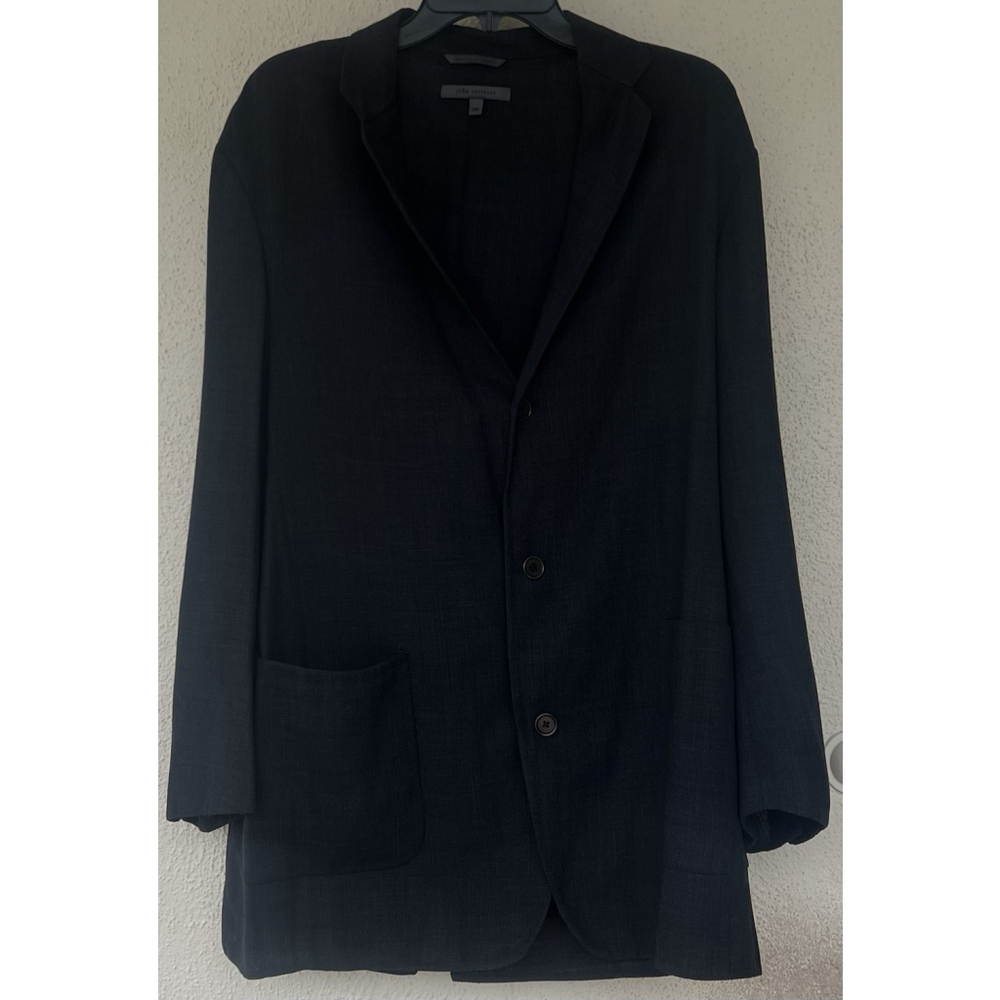 John Varvatos Black Linen Blend Blazer Jacket Made in Italy Men’s 50R Formal